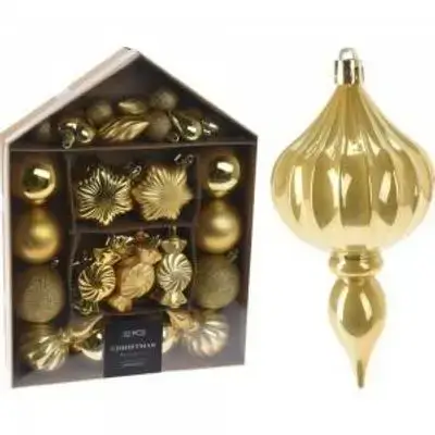 Koopman Xmas Ball Set 32Pcs Gold