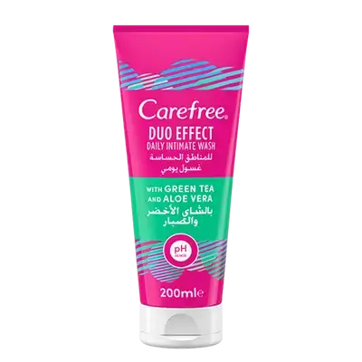 Duo Effect Daily Intimate Wash With Green Tea & Aloe Vera 200ml _ Carefree