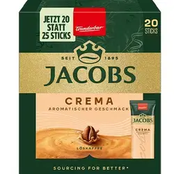 Jacobs Crema Instant Coffee Sticks – 20 Sticks