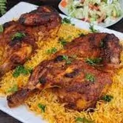 Half Chicken On Rice Platter