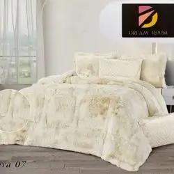 Quilt Set 2 Person,Tie Dye Long Velvet Comforter-Dream Room-6 Pcs