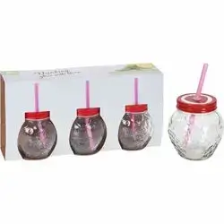 Drınkıng Glass 3 Pcs Wıth Straw
