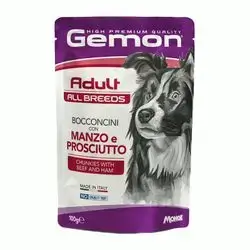 Gemon Adult All Breeds Chunkies & Beef And Ham 100g