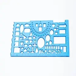 Multi Shapes Plastic Ruler 20cm - blue