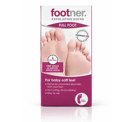 Footner Exfoliating Socks For Full Foot Fragrance Free