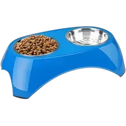 Pet Dual Bowl Blue