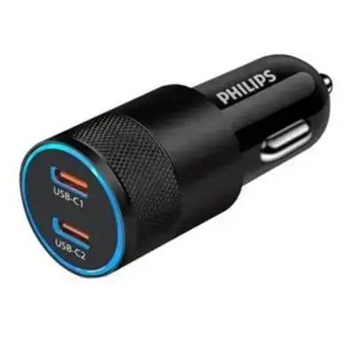PHILIPS Dual USB-C Car Charger Model DLP5521C/00 60W Black