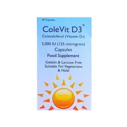 ColeVit D3 Colecalciferol 5000IU (125mcg) 30 Capsules _ SP