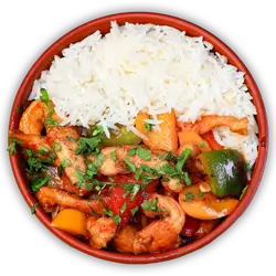 Sweet And Sour Chicken With Plain Rice