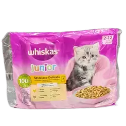 Whiskas Junior 2-12 Months Poultry Selection Wet Cat Food in Jelly 4x85g