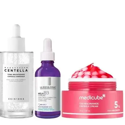 Medicube - TXA Niacinamide Capsule Cream - 55g //La Roche-Posay Mela B3 Serum 30ml//Madagascar Centella Tone Brightening Capsule Ampoule 100ml