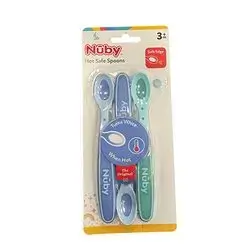 Nuby Hot Safe Spoons (Soft edge) +3m