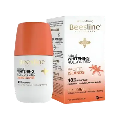 Natural Whitening Roll-On Deo Pacific Islands 48HR Antiperspirant 50ml _ Beesline