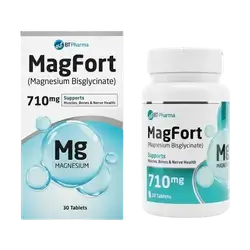 MagFort (Magnesium Bisglycinate 710mg) Supports Muscles Bones & Nerve Health 30 Tablets _ BT Pharma