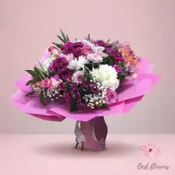 Bouquet Flowers- Purple&White