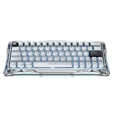 GravaStar Mercury V60 Pro Hall Effect Magnetic Switch Gaming Keyboard — Chrome Silver Edition