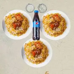 3 Chicken Dum Biryani  +3 Pepsi