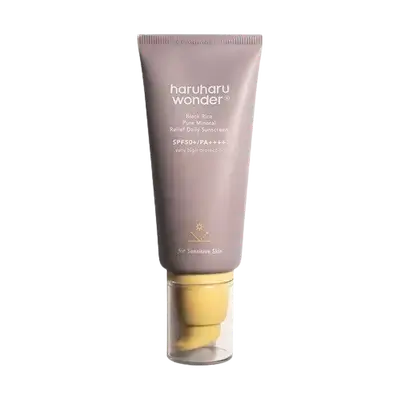 Black Rice Pure Mineral Relief Daily Sunscreen SPF50+ PA++++ Unscented For Sensitive Skin 50ml _ haruharu wonder