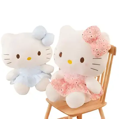 Hello Kitty Plush Toy / Cuddly Doll / Throw Pillow – Birthday Gift for Children or Girlfriend - Blue or Pink - 40CM