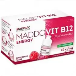 maddovit b12 energy (1) vegan product raspberry flavour 10*7ml ampoules 