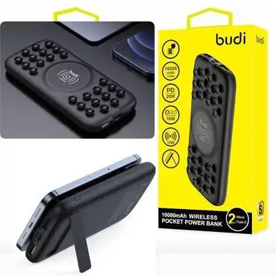Budi - 10000mAh Wireless Pocket Power Bank /OUTPUT TYPE-C + USB