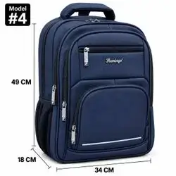 Flamingo Leather Backpack – Model #4, 4 Zippers