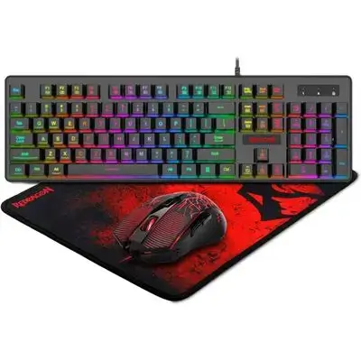 Redragon S107-RGB 3-in-1 Gaming Essentials Bundle (Keyboard, Mouse & Mousepad)