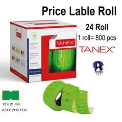 TANEX price Label roll (24 roll) green