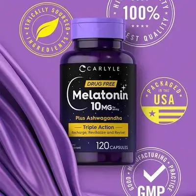 Melatonin 10mg per serving with Ashwagandha - 120 Capsules NEW!