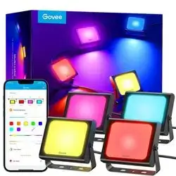 Govee RGBIC Flood Light Soft Lighting Waterproof | 4-Pack H7060