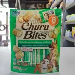 INABA Bites Dog Treat ( Chicken Recipe Wraps Chicken With Tuna Recipe ) Vitamin E Added \ 8 Packs 96g