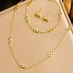 Eternal love necklace with bracelet and earrings
