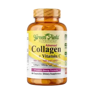 Advanced Collagen 1500mg with Vitamin C 300mg Hair, Skin, Nails and Joints 90 Capsules _ Green Field