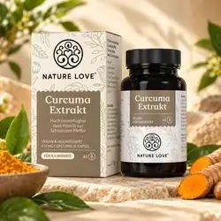 Nature Love Curcuma Extrakt – 475 mg Curcumin per Capsule – 45 Capsules