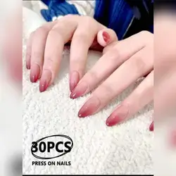 30pcs Nude Ombre Long Stiletto False Nails