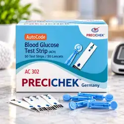 PRECICHEK AutoCode Blood Glucose Test Strips (AC 302) – 50 Test Strips + 50 Lancets