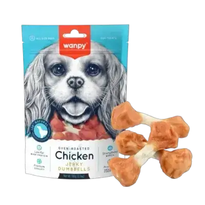 Wanpy Chicken jerky Dumbblles Treat for dogs 100g