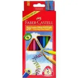 Faber Castell 20 Pack Junior Triangular Coloured Pencils