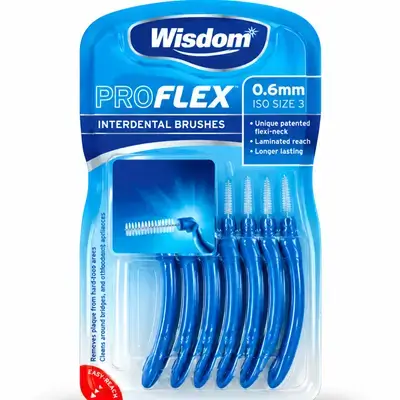 Wisdom pro flex 0.6mm iso size 3 interdental brushes