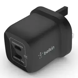 Belkin Boost Charge Pro Gan Dual Wall Charger 45W Black