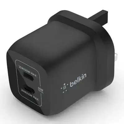 Belkin Boost Charge Pro Gan Dual Wall Charger 45W Black