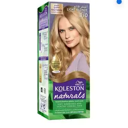 Wella Koleston Naturals – Long-Lasting, 100% Grey Coverage, with Coconut Oil for Nourished Hair Color – Light Blonde 8/0