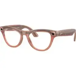 Ray-Ban Meta Skyler Smart Glasses (Gen 2) — Shiny Peach with Clear to Brown Transitions Lenses