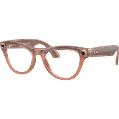 Ray-Ban Meta Skyler Smart Glasses (Gen 2) — Shiny Peach with Clear to Brown Transitions Lenses