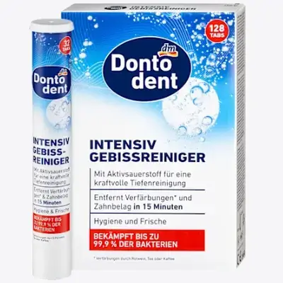 Dontodent Intensive denture cleaning tablets, value pack, 128 tablets