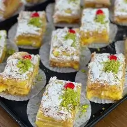 French Pastry Sheets Filled With Pastry Cream