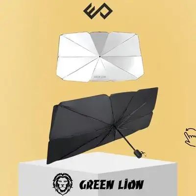 Green lion Car Windshield Umbrella - Black