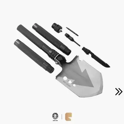 Green Lion Multi Shovel Tactical Folding Engineering & Camping Tool - Black