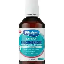 Wisdom Chlorhexidine Antibacterial Mouthwash (Fresh Mint).