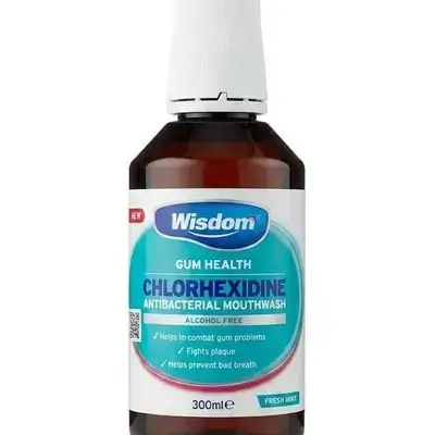Wisdom Chlorhexidine Antibacterial Mouthwash (Fresh Mint).